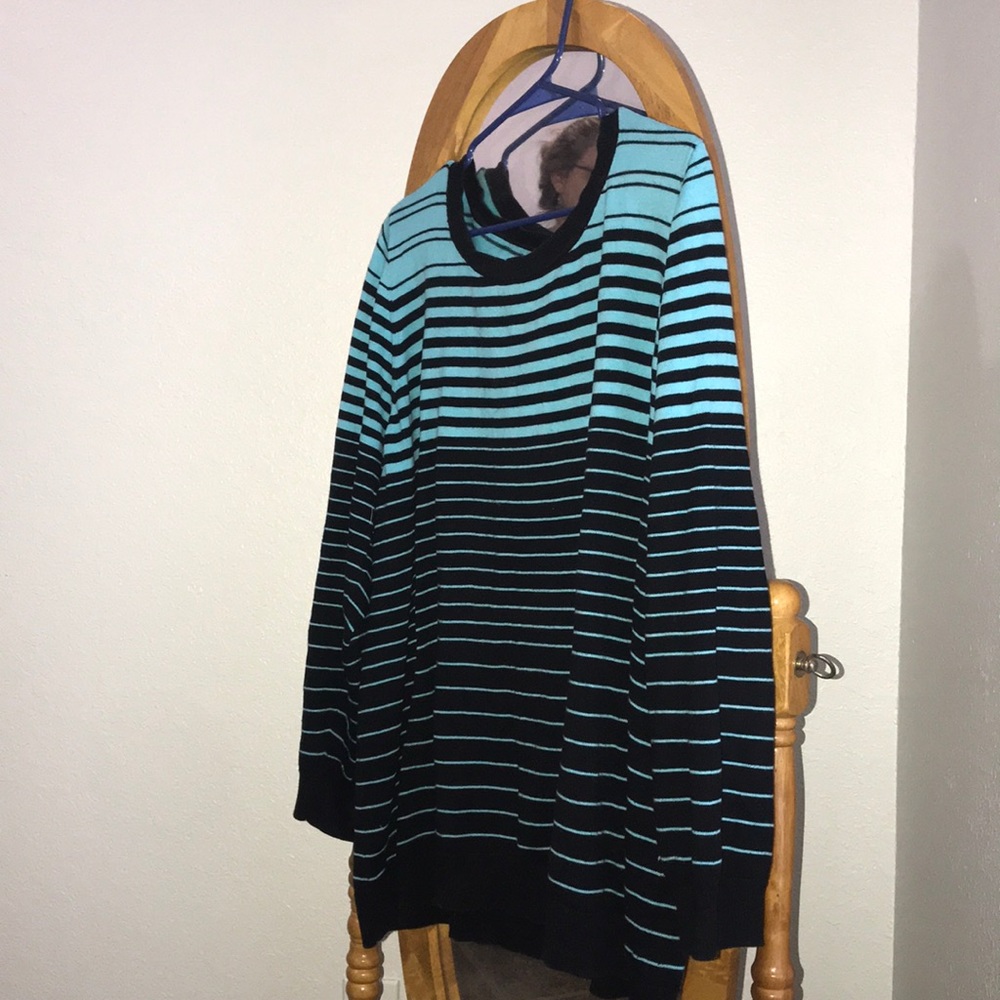 Blue and black striped sweater
